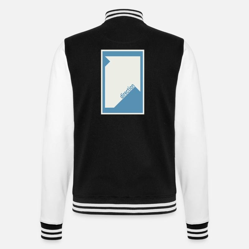 Direction Poster Blue – Modern Minimal - College Sweat Jacket - black/white