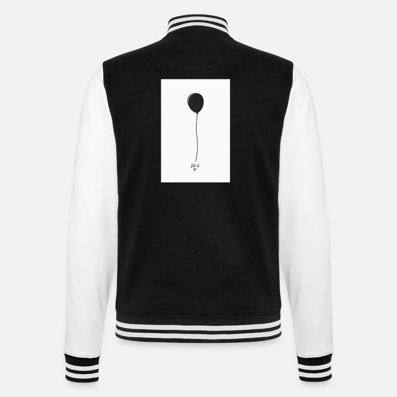 Let It Go Balloon Minimal Poster - College Sweat Jacket - black/white