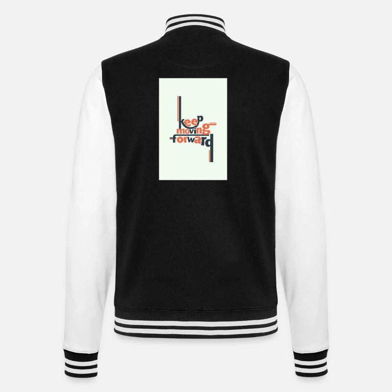 Continuer d’avancer Typographie minimale - Veste Teddy - noir/blanc