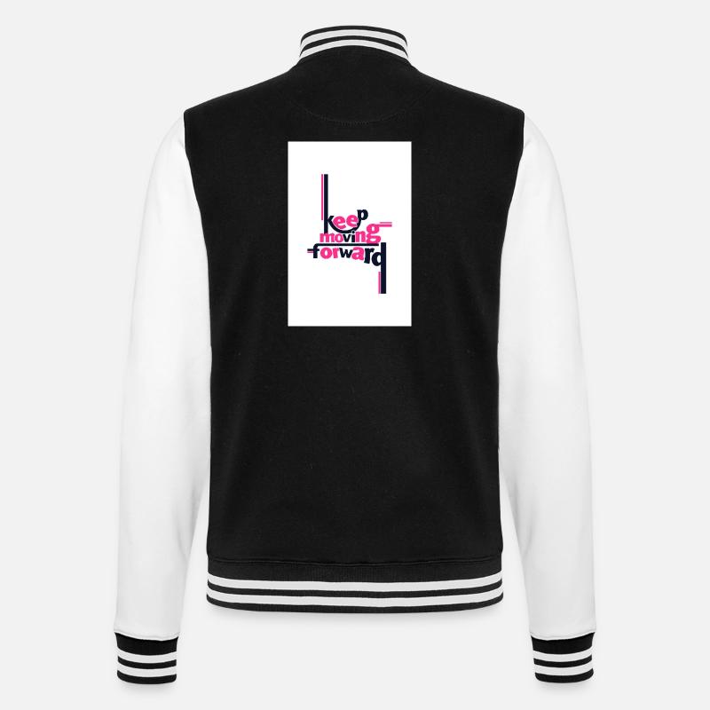 Continuez d’avancer Déclaration audacieuse rose - Veste Teddy - noir/blanc