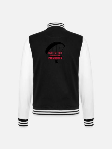 Nur Gleitschirmfliegen - College-Sweatjacke - Schwarz/Weiß