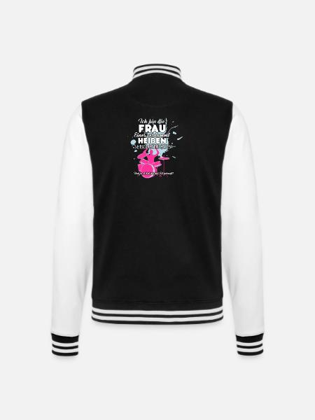 Schlagzeuger Frau - College-Sweatjacke - Schwarz/Weiß