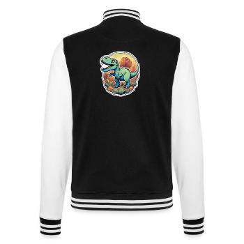 Karikatur-Dinosaurier - College-Sweatjacke - Schwarz/Weiß - Hinten - Marisol (170cm)