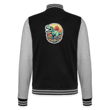 Cartoon Dinosaur - College Sweat Jacket - black/heather grey - Back - Marisol (170cm)