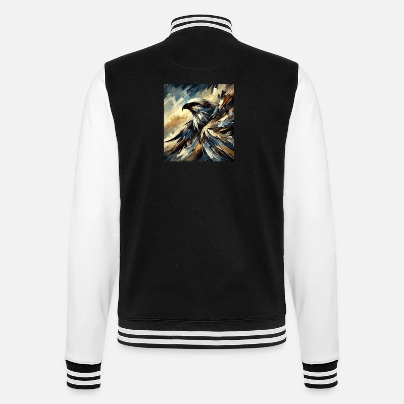 Abstract Eagle - College Sweat Jacket - black/white