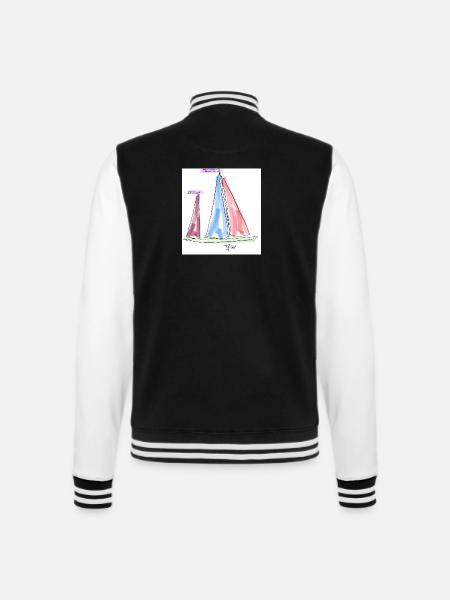 Boat Soul - College-Sweatjacke - Schwarz/Weiß