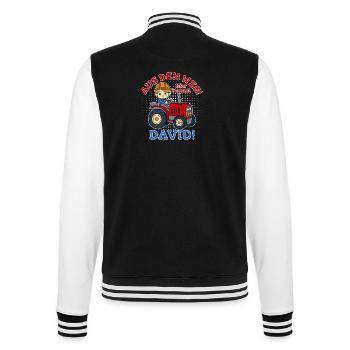 David Name Tractor - College Sweat Jacket - black/white - Back - Marisol (170cm)