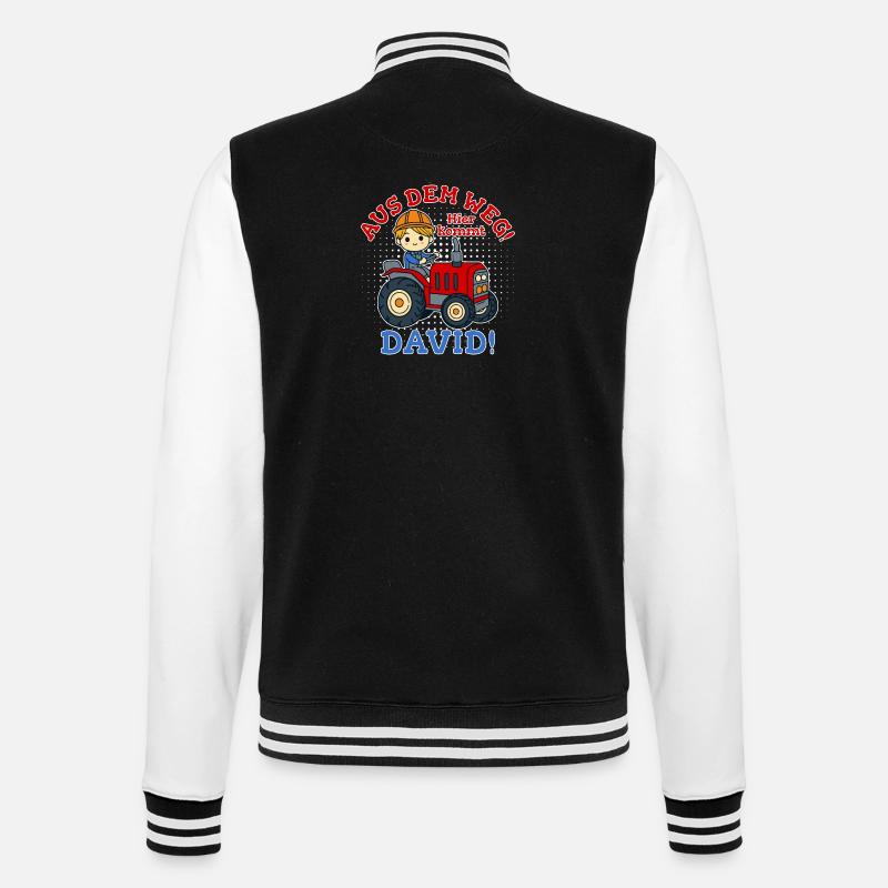 David Name Traktor - College-Sweatjacke - Schwarz/Weiß