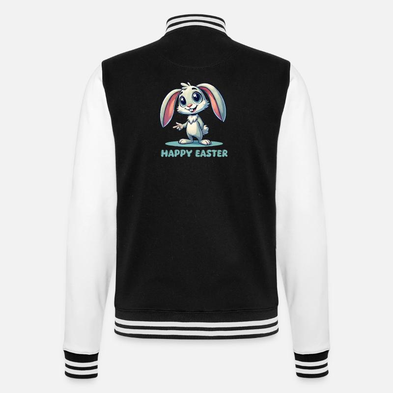 Bunny Comic Easter Bunny - College Sweat Jacket - black/white