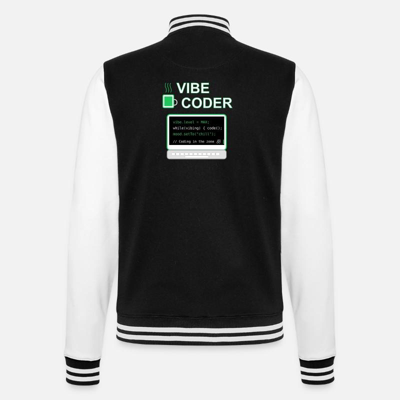 Vibe Coder - College Sweat Jacket - black/white