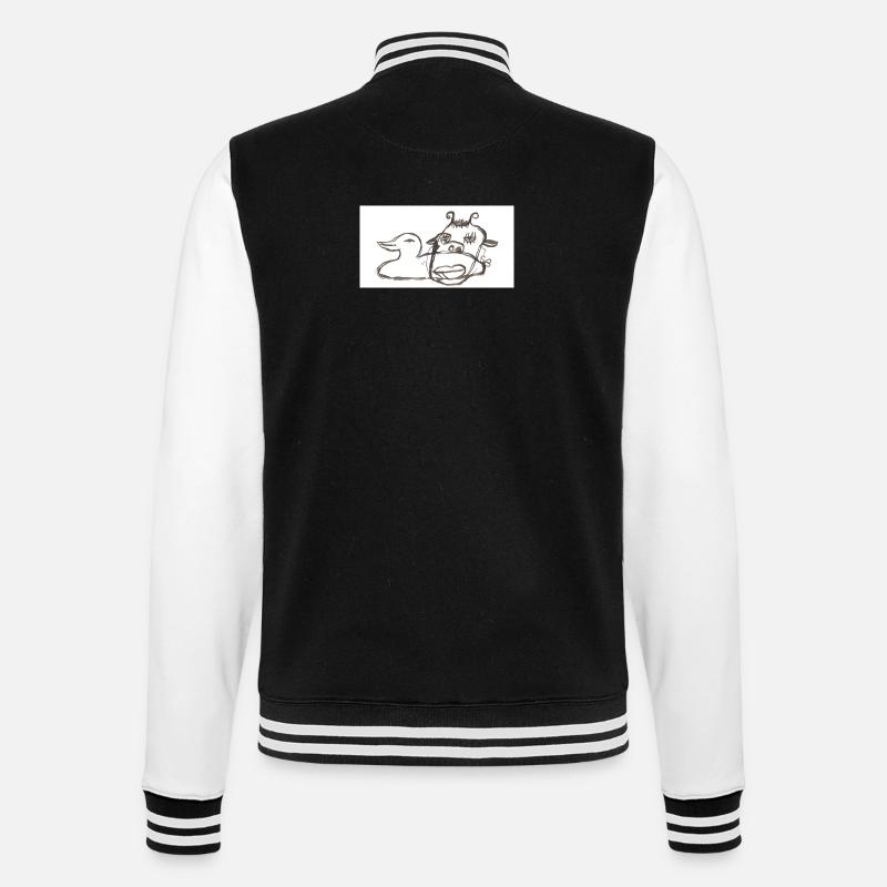 Das Eine im Anderen - College-Sweatjacke - Schwarz/Weiß