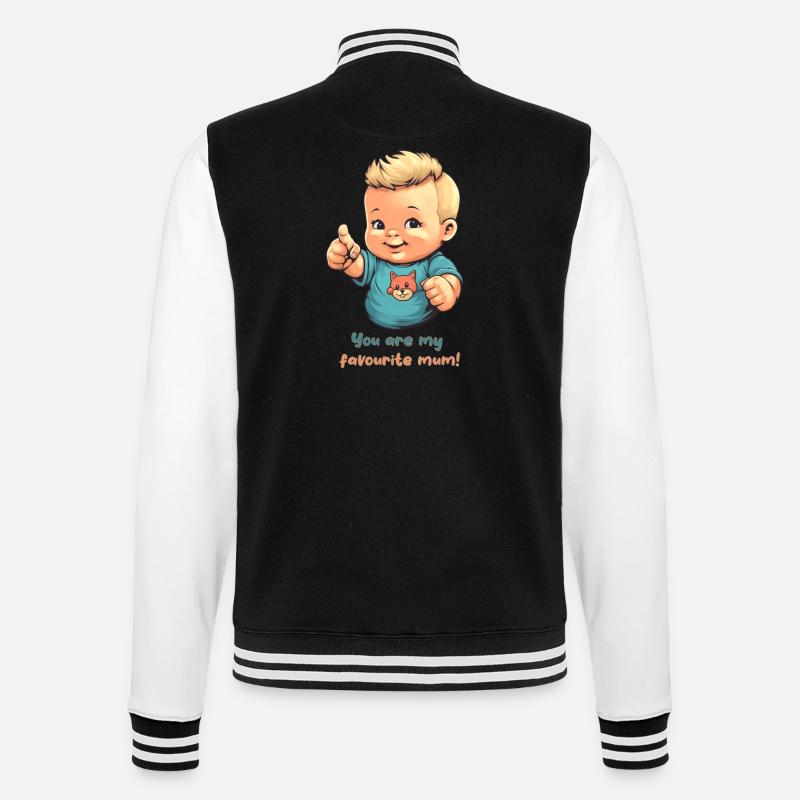 Tu es ma maman préférée! - Veste Teddy - noir/blanc