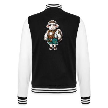 Lederhosen / Animal / Traditional costume / Tradition / Sheep - College Sweat Jacket - black/white - Back - Marisol (170cm)