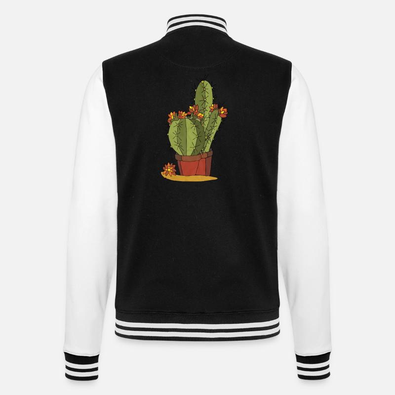 Blumen - College-Sweatjacke - Schwarz/Weiß