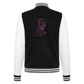 Ohne Vino ohne mich - College-Sweatjacke - Schwarz/Weiß - Hinten - Marisol (170cm)