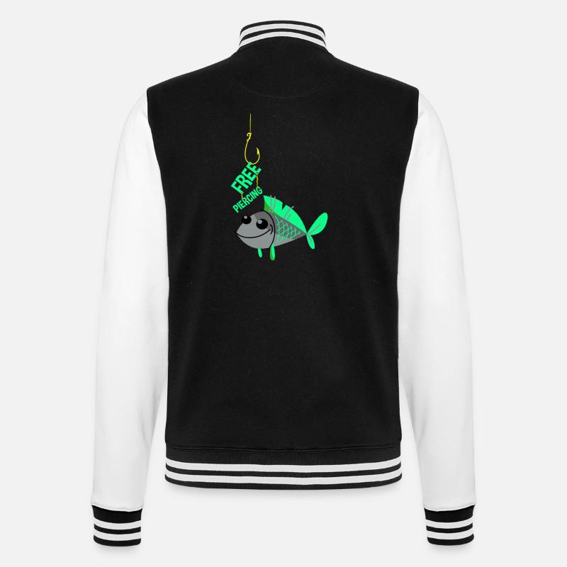 Free piercing - College Sweat Jacket - black/white