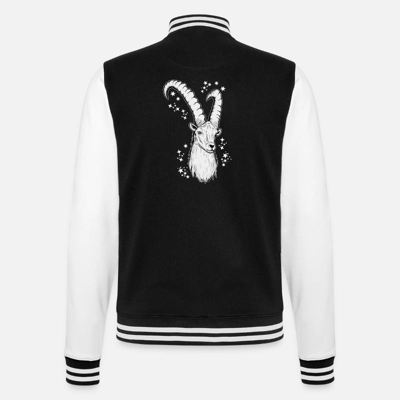 Steinbock Sternzeichen Astrologie - College-Sweatjacke - Schwarz/Weiß