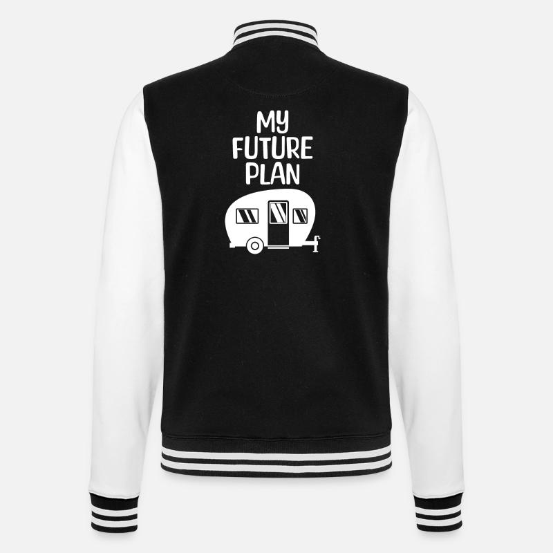 Wohnmobil Wanderer Statement Camping Camper - College-Sweatjacke - Schwarz/Weiß
