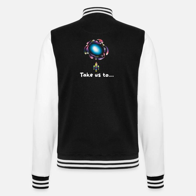 Neon Galaxy Rocket - College-Sweatjacke - Schwarz/Weiß