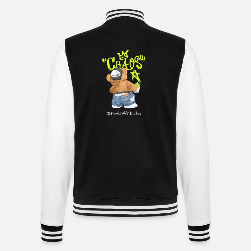 Chaos Bär Graffiti Break All Rules - College-Sweatjacke - Schwarz/Weiß