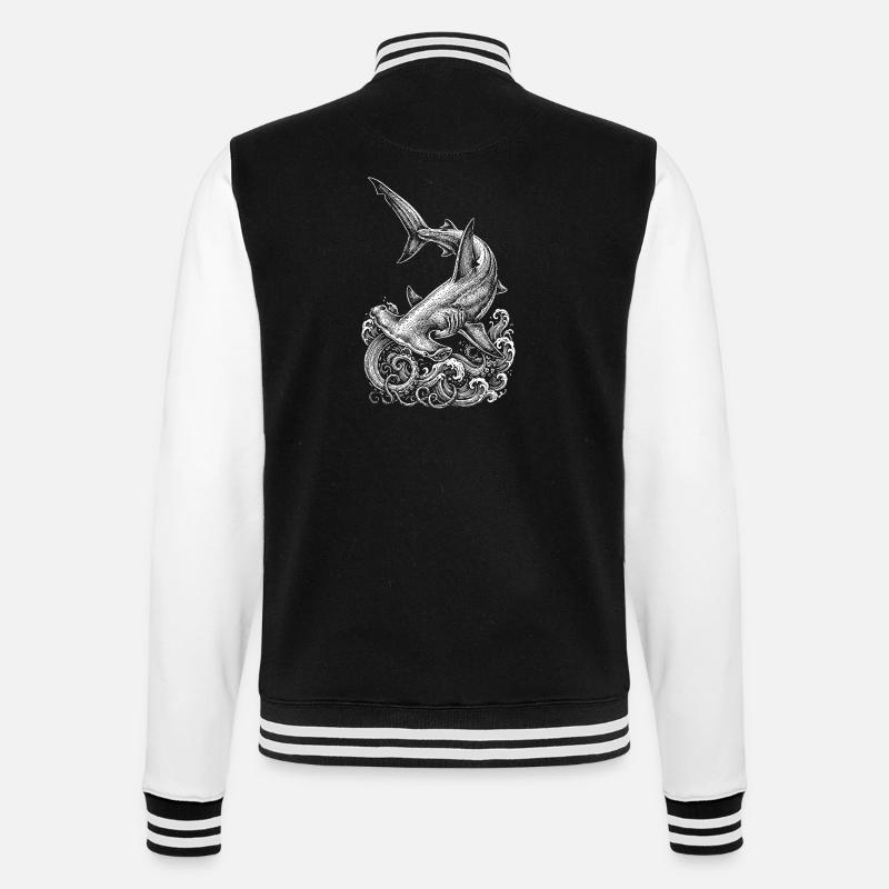 Conception du requin-marteau - Veste Teddy - noir/blanc