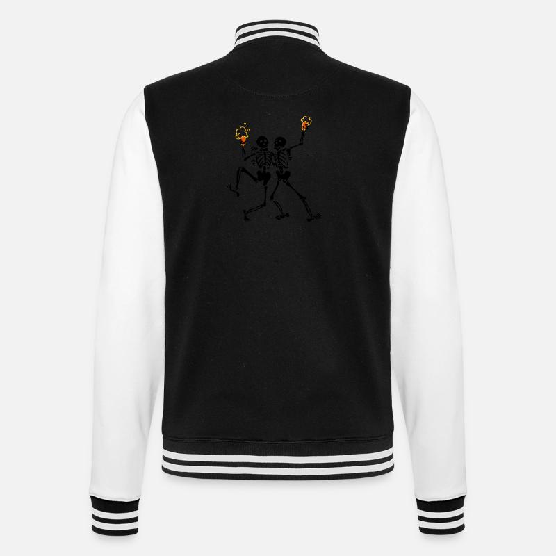 Skeletons doing java - College Sweat Jacket - black/white