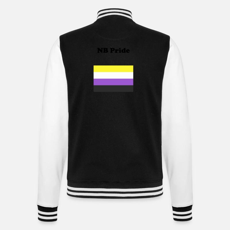 Non Binary NB Pride - College Sweat Jacket - black/white