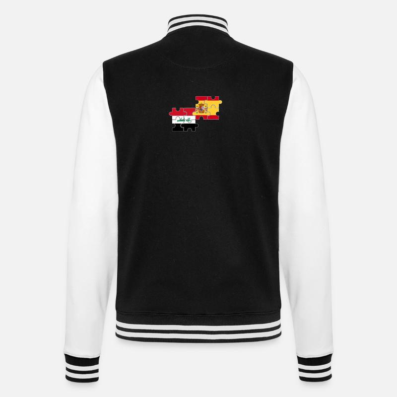 Irak Spanien Flagge Spanisch Iraker - College-Sweatjacke - Schwarz/Weiß