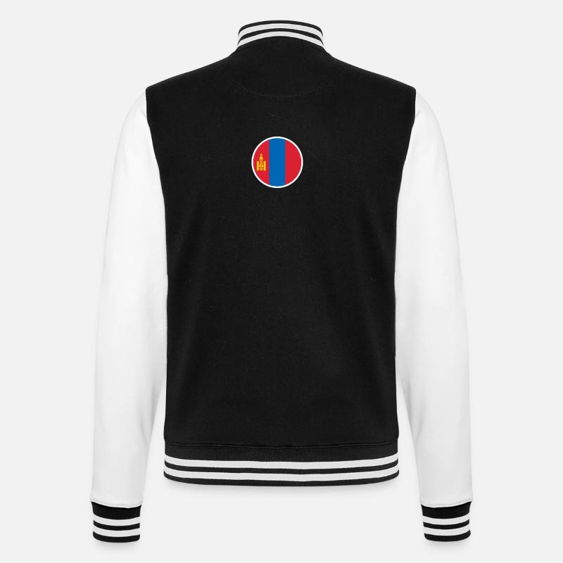 Mongolia Mongolian flag Mongol - College Sweat Jacket - black/white