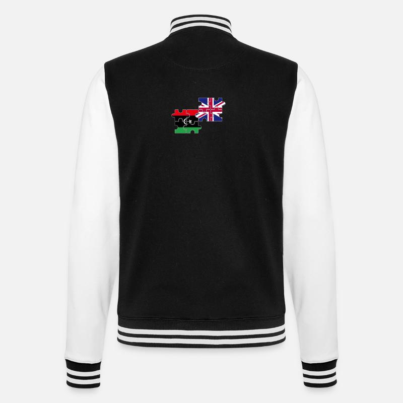 Libye Royaume-Uni Drapeau britannique libyen - Veste Teddy - noir/blanc