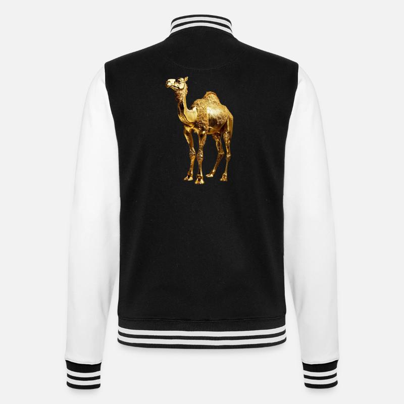 Kamel - College-Sweatjacke - Schwarz/Weiß