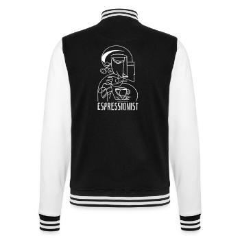 Espressionist - Espresso - Kaffee trinken - College-Sweatjacke - Schwarz/Weiß - Hinten - Marisol (170cm)