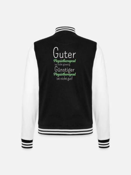 Guter Physiotherapeut ist nicht günstig! - College-Sweatjacke - Schwarz/Weiß