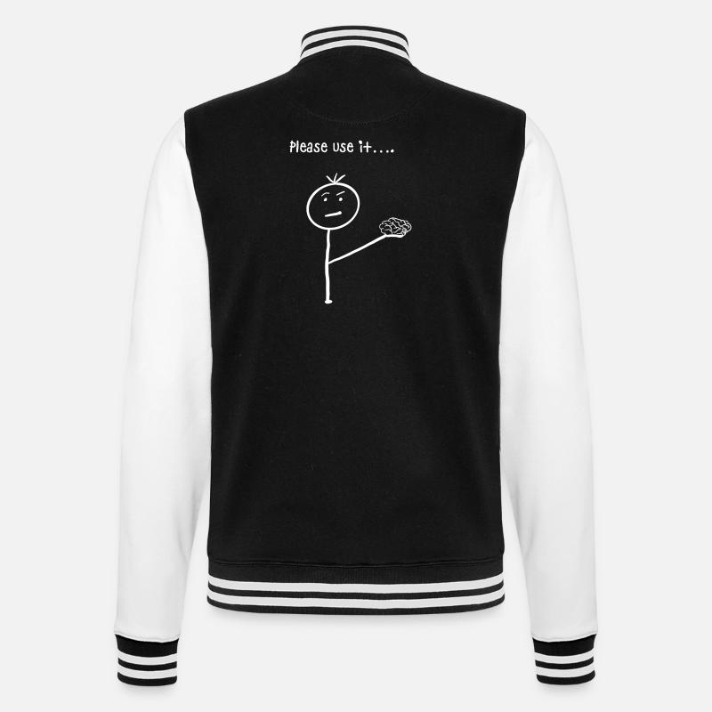 Please use it… (white) - College Sweat Jacket - black/white
