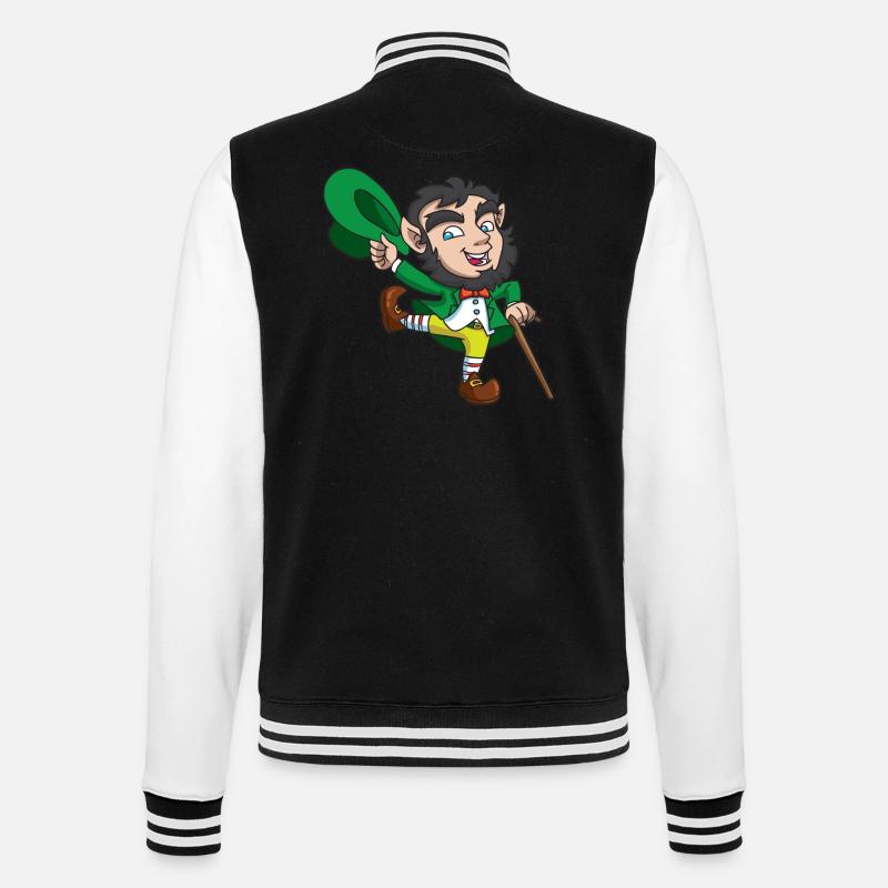 Leprechaun St Patricks - College Sweat Jacket - black/white