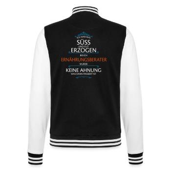 Ernährungsberater Beruf - College-Sweatjacke - Schwarz/Weiß - Hinten - Marisol (170cm)