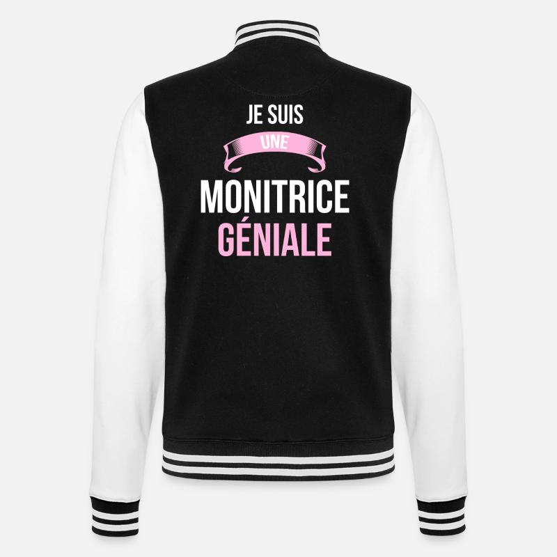 je suis une Monitrice - Veste Teddy - noir/blanc