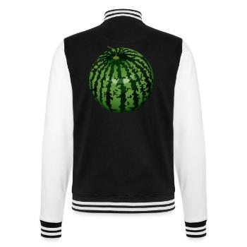 melon melone watermelon wassermelone veggie gemues - College-Sweatjacke - Schwarz/Weiß - Hinten - Marisol (170cm)
