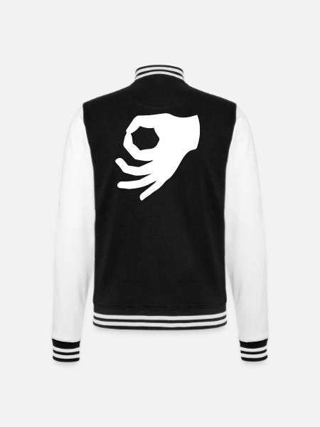 Reingeschaut Hand Finger Trend Motiv Bild Shirt - College-Sweatjacke - Schwarz/Weiß