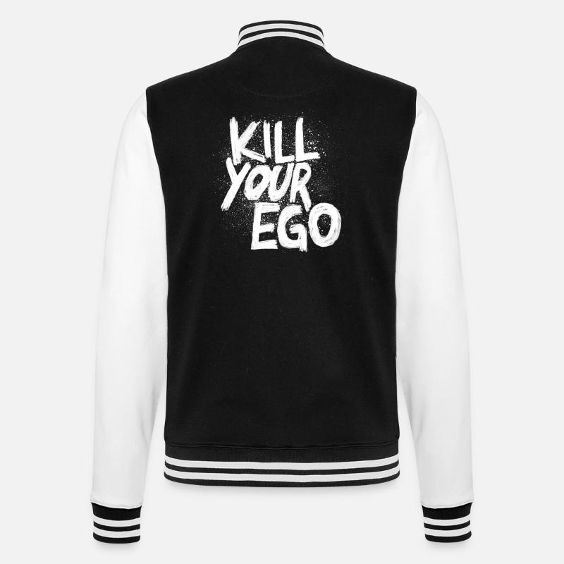 Kill your Ego - College Sweat Jacket - black/white