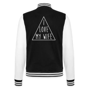 J'aime le triangle de ma femme - Veste Teddy - noir/blanc - Dos - Marisol (170cm)