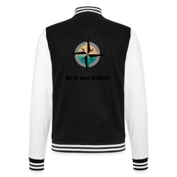 Kompass - Ab in den Süden! Urlaub - College-Sweatjacke - Schwarz/Weiß - Hinten - Marisol (170cm)