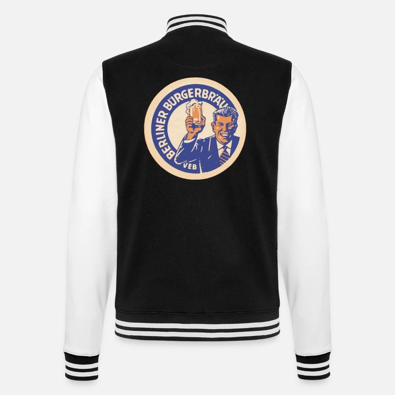 VEB Berliner Buergerbraeu - Veste Teddy - noir/blanc