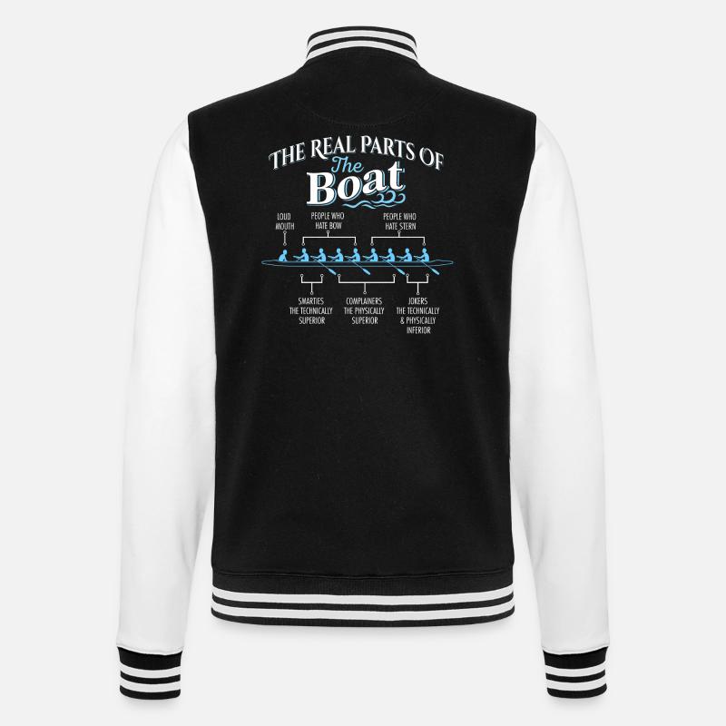 Les vraies parties du bateau - chaloupe à rames - Veste Teddy - noir/blanc