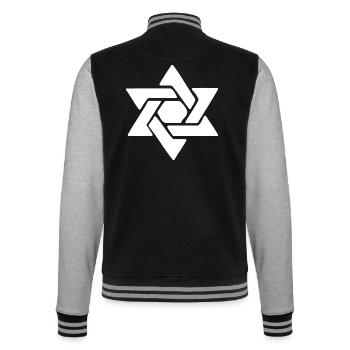 Davidstern - College-Sweatjacke - Schwarz/Grau meliert - Hinten - Marisol (170cm)