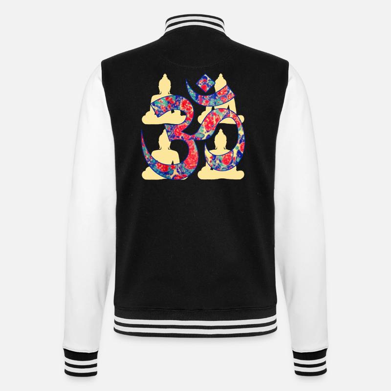 om mit buddha e 42 - College-Sweatjacke - Schwarz/Weiß