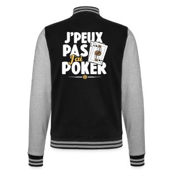 Je Peux Pas J'ai Poker Cadeau - Veste Teddy - noir/gris chiné - Dos - Marisol (170cm)