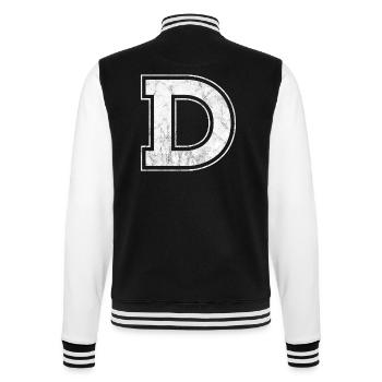 Buchstabe D - College-Sweatjacke - Schwarz/Weiß - Hinten - Marisol (170cm)