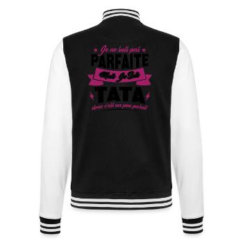 Pas parfaite mais je suis tata - Veste Teddy - noir/blanc - Dos - Marisol (170cm)