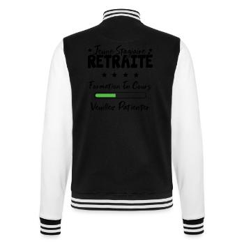 Jeune stagiaire retraite formation en cours - Veste Teddy - noir/blanc - Dos - Marisol (170cm)
